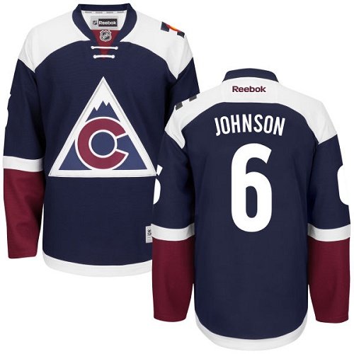 Mens Reebok Colorado Avalanche 6 Erik Johnson Premier Blue Third NHL Jersey